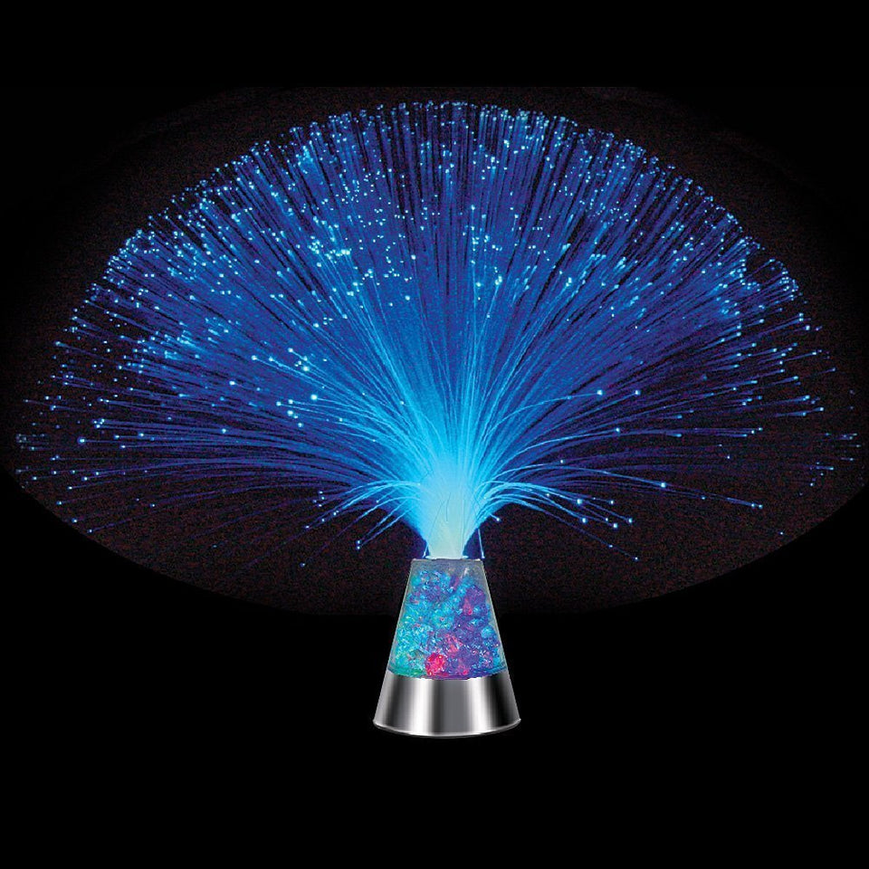 E&A Ice Fiber Optic lamp with waving fronds creating a romantic glow.
