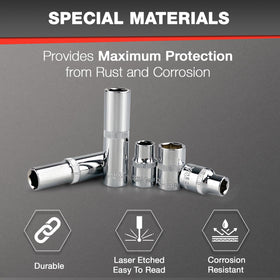 EACELIY 3-inch extension bar adds reach for hard-to-access bolts.