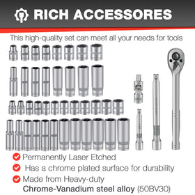 EACELIY 6-inch extension bar increases leverage for stubborn fasteners.