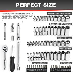 EACELIY 1/4 drive extension bar 6 inch reaches deeper spots