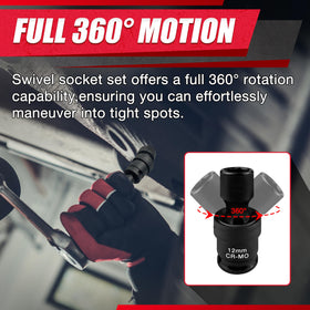 EACELIY 360-degree swivel socket enables tight spot access