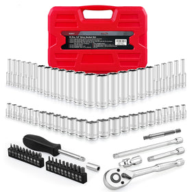 EACELIY 1/4 drive impact socket set with 75 pieces for versatile home and shop repairs