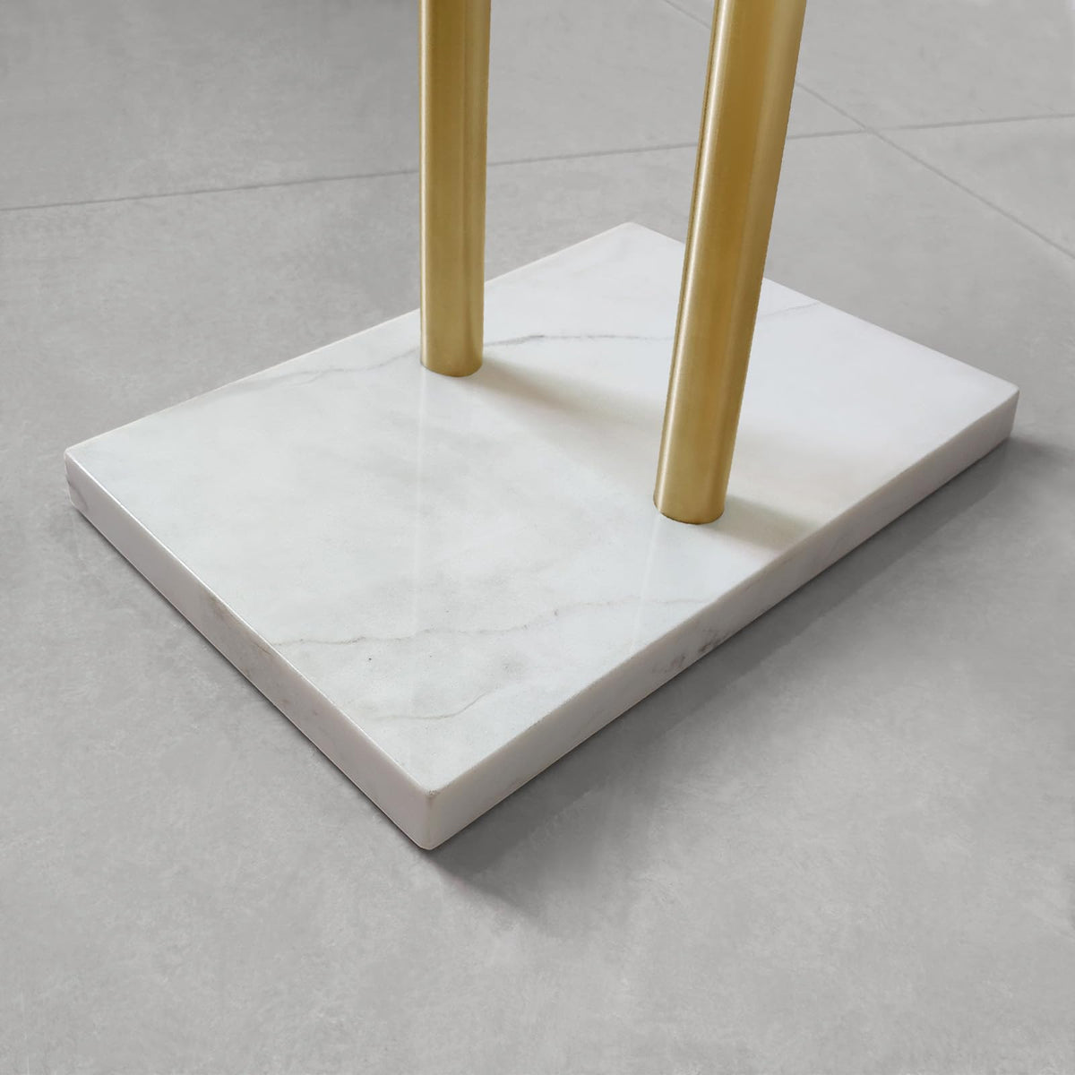 EADOT brushed gold finish towel rack adds elegant bathroom accent.