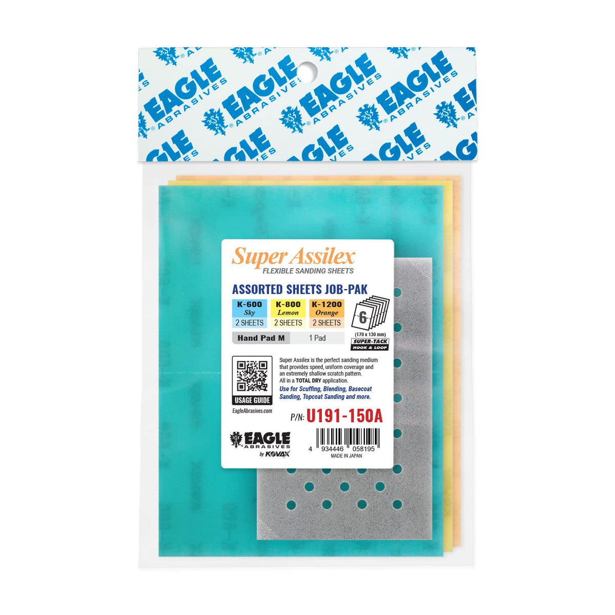 Eagle Abrasives Super Assilex K600 close-up shows sharp grains for fast cutting.