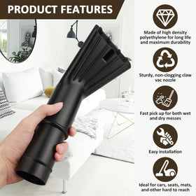 EAGLEGGO Nozzle on Shop Vac Hose demonstrates versatile attachment for tight spaces.