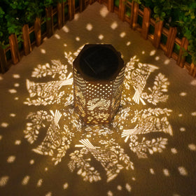 Eandisom durable metal solar lantern with warm glow