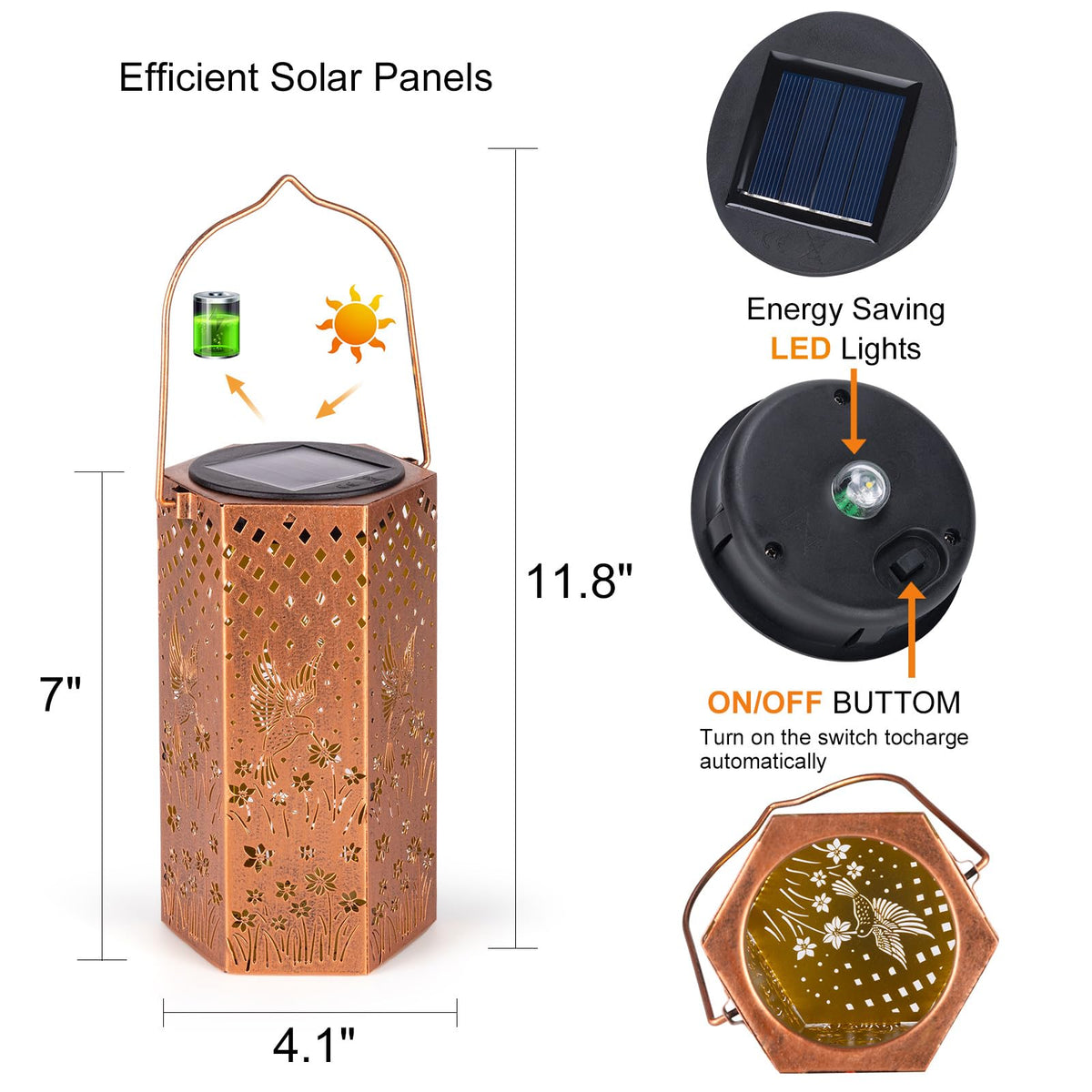 Eandisom IP65 waterproof lantern withstands rain for outdoor use