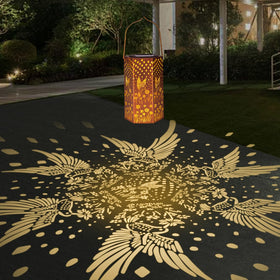 Close-up of Eandisom copper-tone metal lantern showing durable build