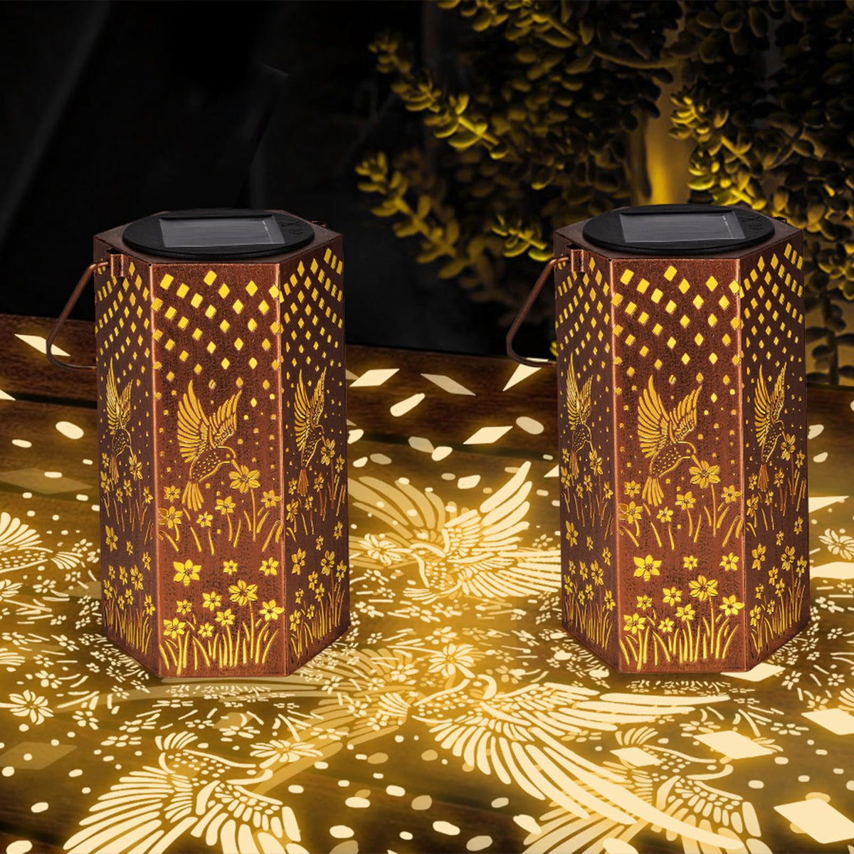 Eandisom night-lit outdoor decor enhances backyard charm