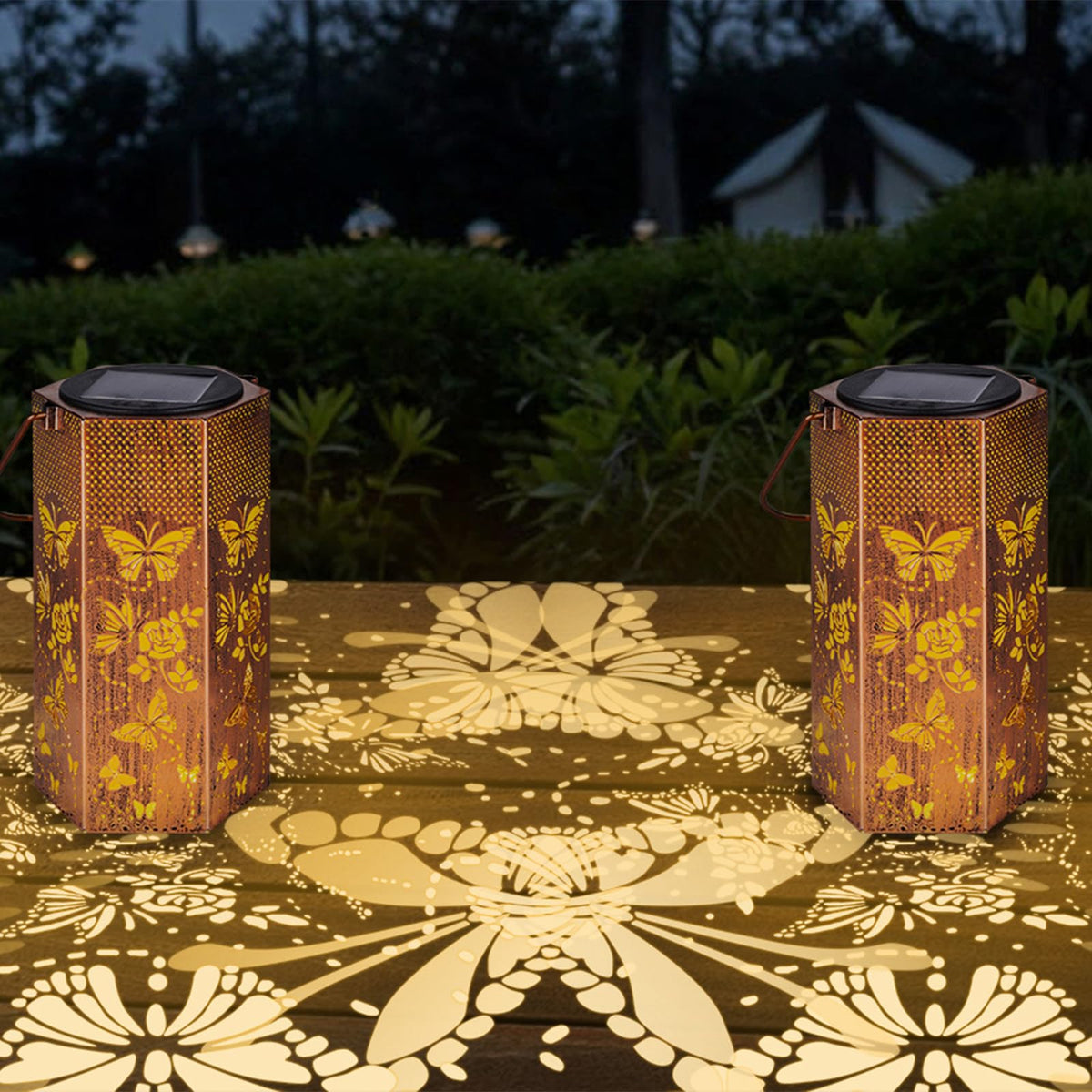 Eandisom night-time ambience lanterns enhance porches and walkways