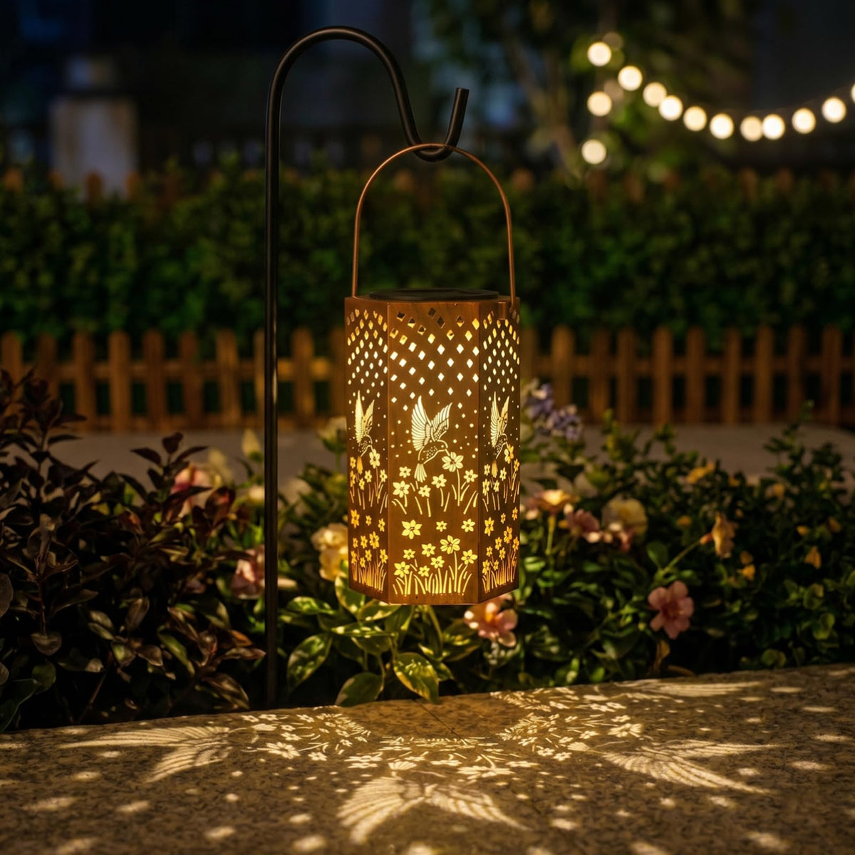 Eandisom outdoor-garden-decor-lantern brightens pathways and patios.