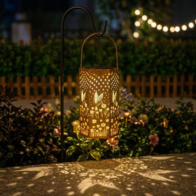 Eandisom outdoor-garden-decor-lantern brightens pathways and patios.