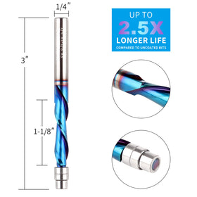 EANOSIC downcut router bit with 1/4 inch shank and 1 inch cut length.