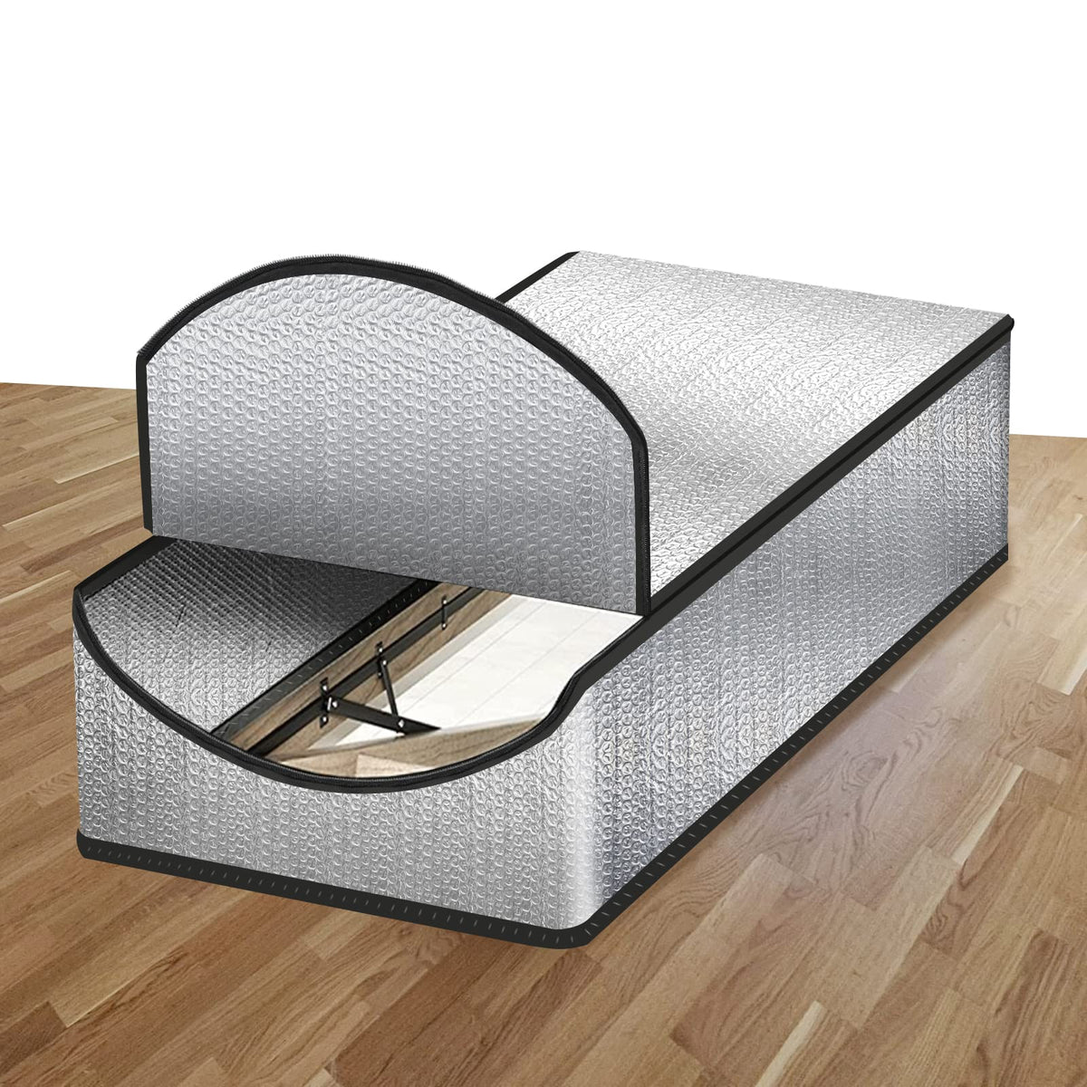 Eapele attic stairs cover with double bubble barrier blocks radiant heat for energy efficiency