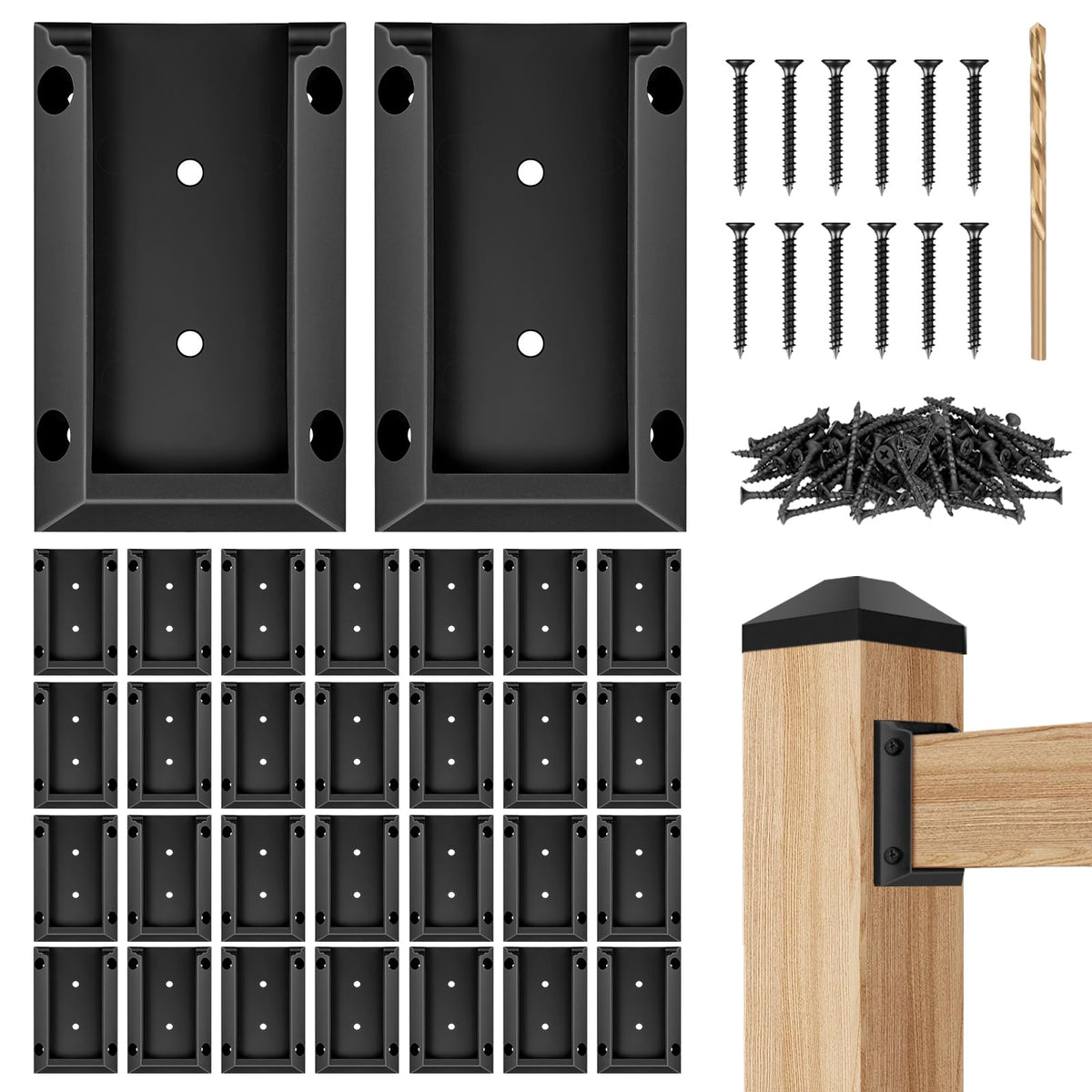 Eapele deck railing bracket connector for quick, sturdy outdoor installations.
