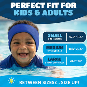 Ear Band-It Original waterproof design shields ears across pools, lakes, and oceans.