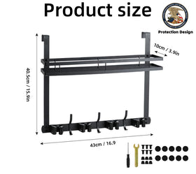EARLESS BEAR broom rack front view showing four slots and three hooks