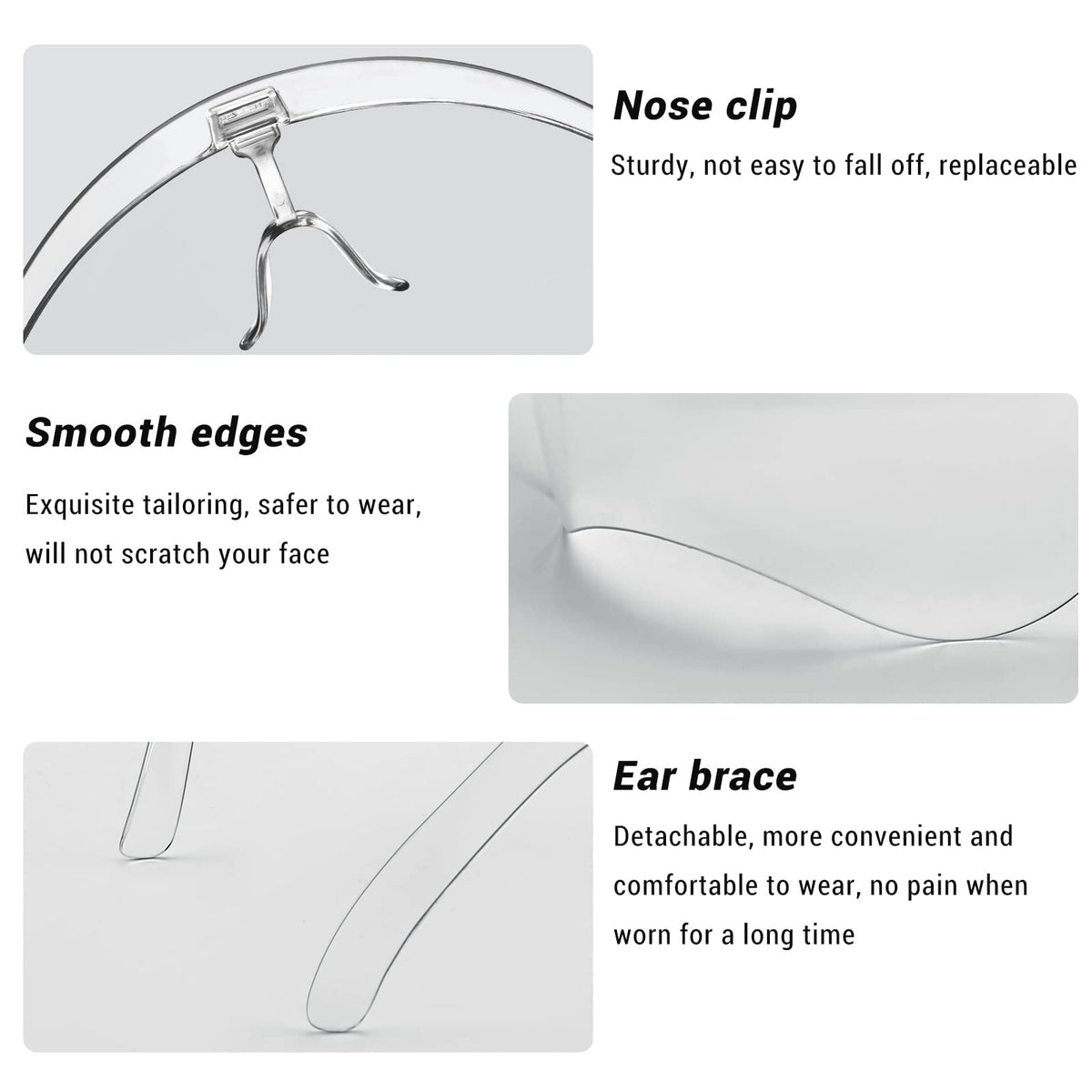 Earthroma face shield worn with glasses for seamless daytime use