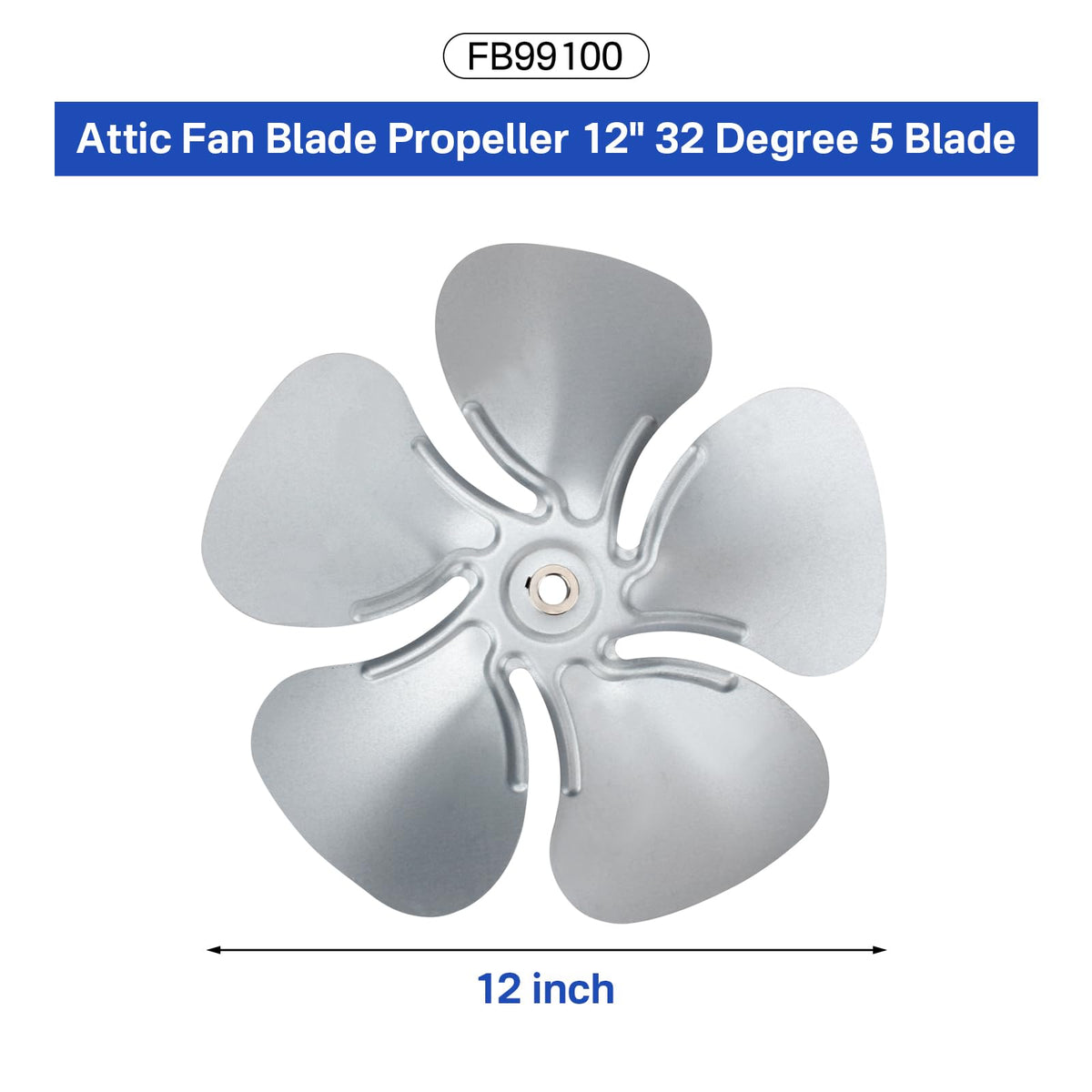 Earthtec attic fan blade five blades design for balanced operation