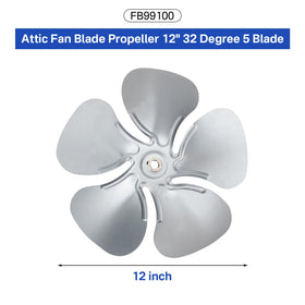 Earthtec attic fan blade five blades design for balanced operation