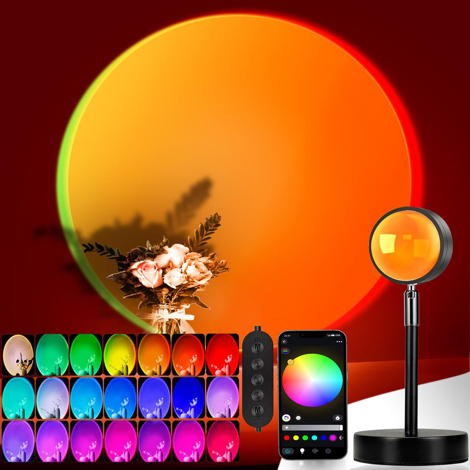 EaseKing sunset lamp projection distance shows vivid colors for large walls.