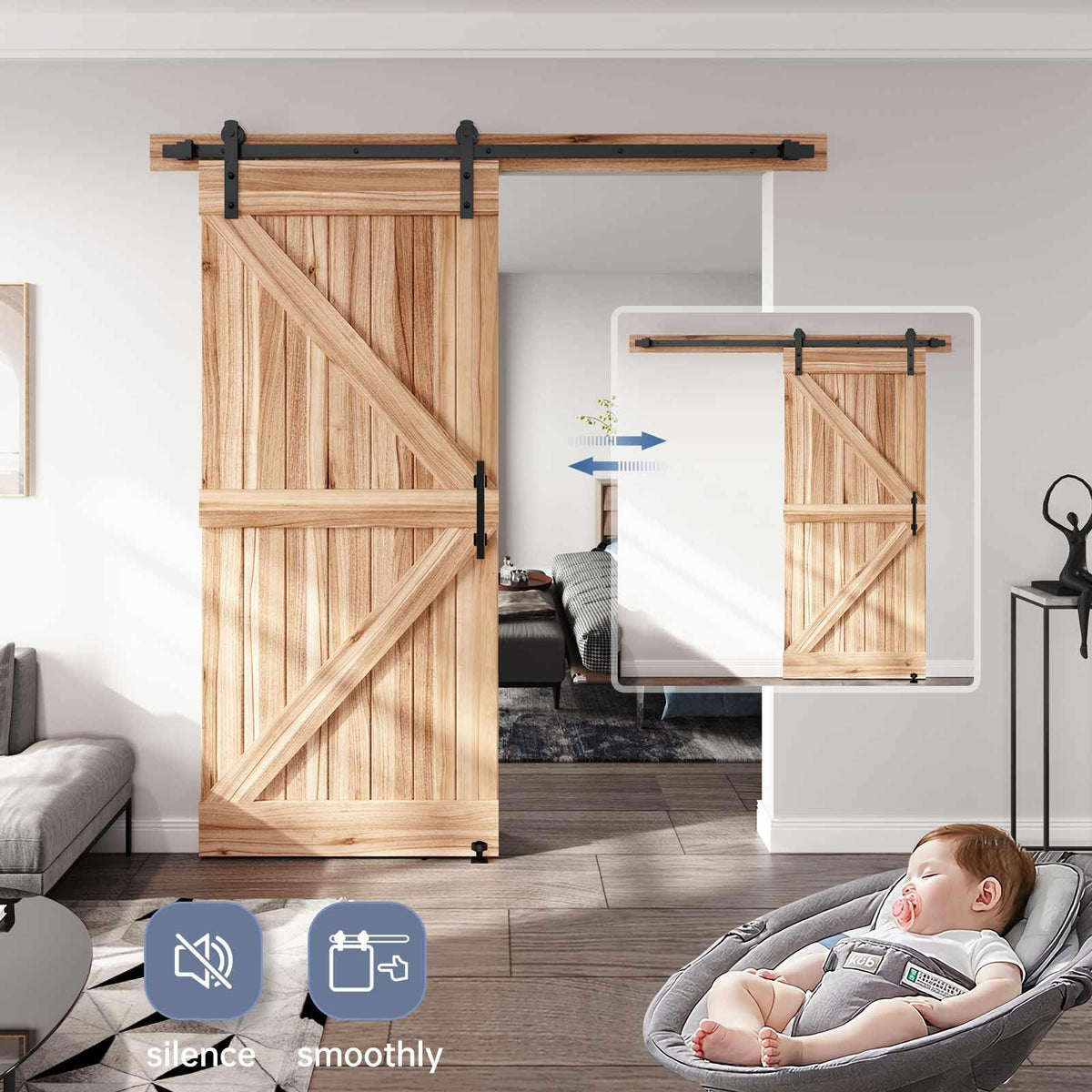EaseLife door stops prevent over travel and protect walls.