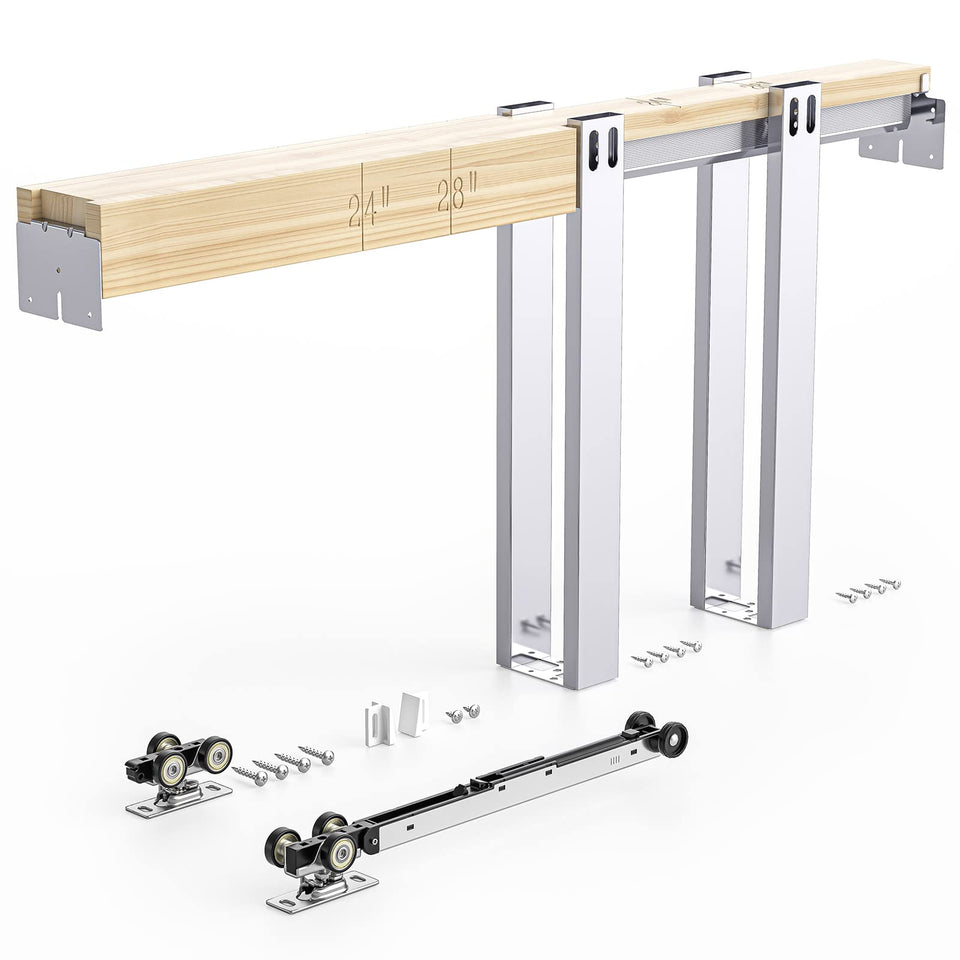 EaseLife pocket door frame kit with aluminum track enables smooth, space-saving door operation.