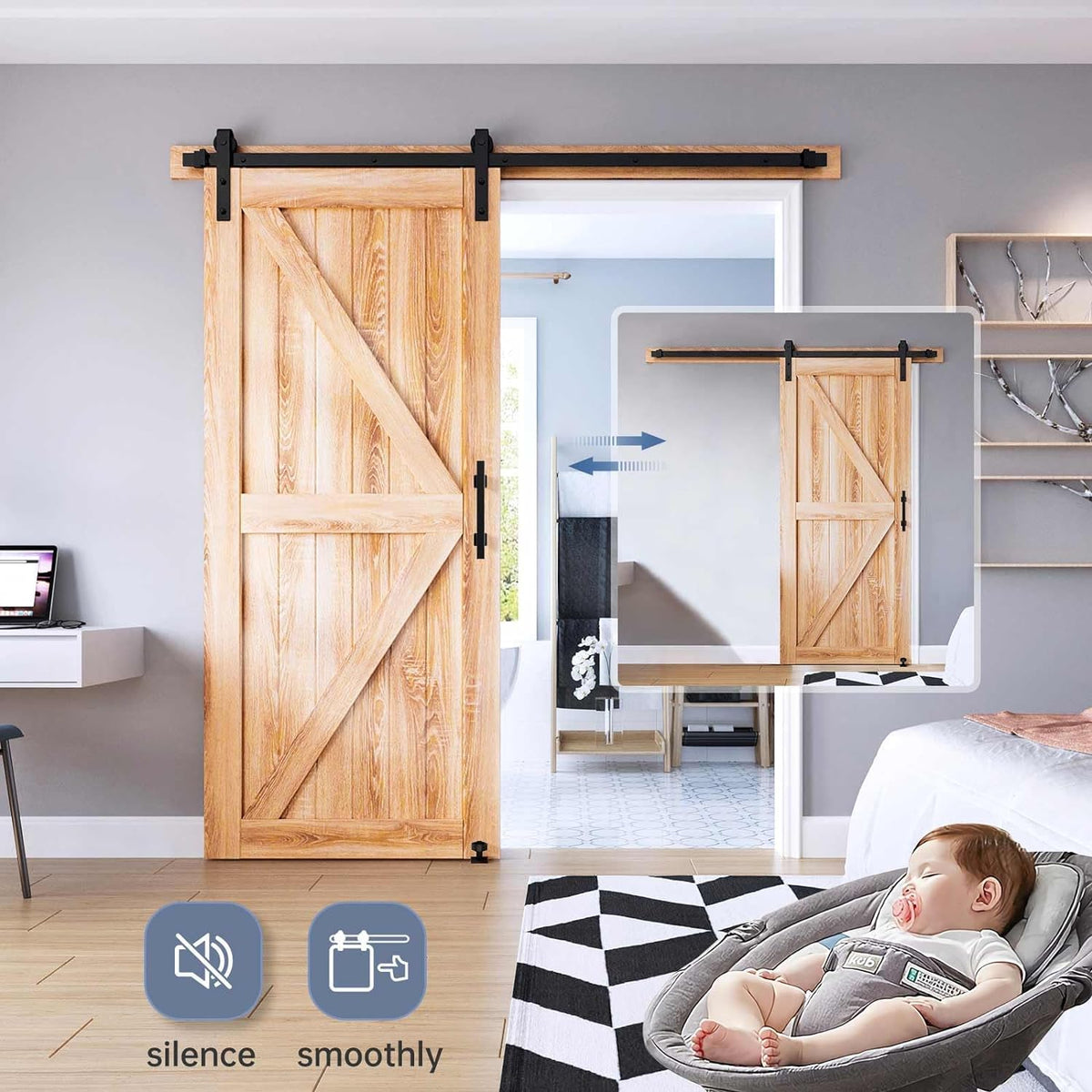 EaseLife door stops prevent over-travel for safe operation.