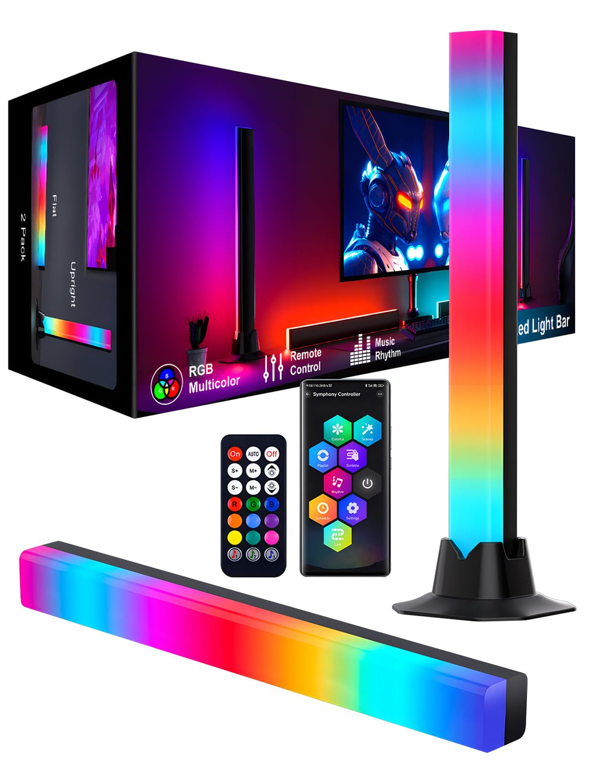 Eastfine RGB light bar front view enhances your gaming setup