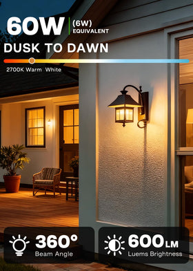 Eastiya dusk-to-dawn bulb for garage with 600lm brightness