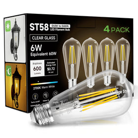 Eastiya dusk-to-dawn outdoor bulb for porch with vintage glow