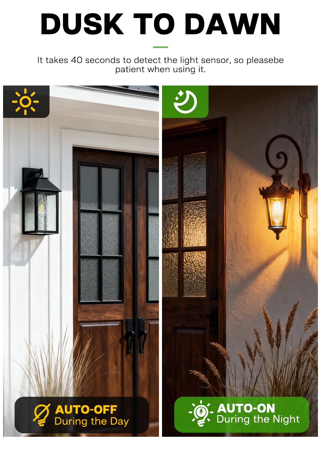 Eastiya dusk-to-dawn bulb on patio delivering warm 2700K ambience