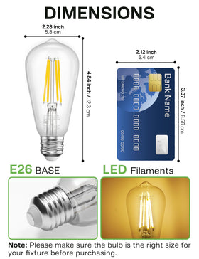 Eastiya E26 outdoor bulb fits most fixtures for easy setup