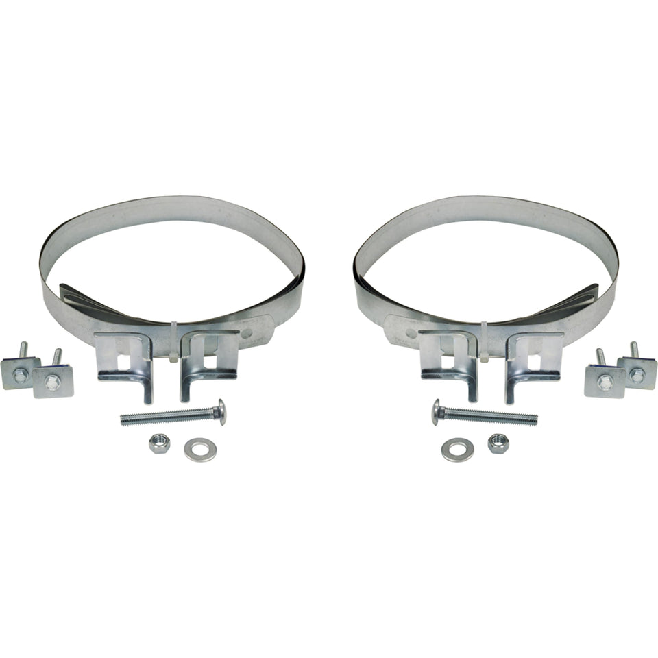 Eastman 86299 front-mount safety strap secures water heater to wall during earthquakes.