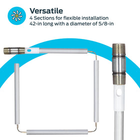 Eastman chrome finish water heater accessory for a cleaner look