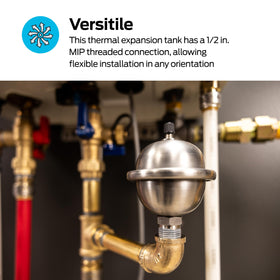 Eastman expansion tank durable construction supports indoor or outdoor installation.