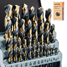 EASTPACE drill bit set close-up with black-gold coating for wear resistance.