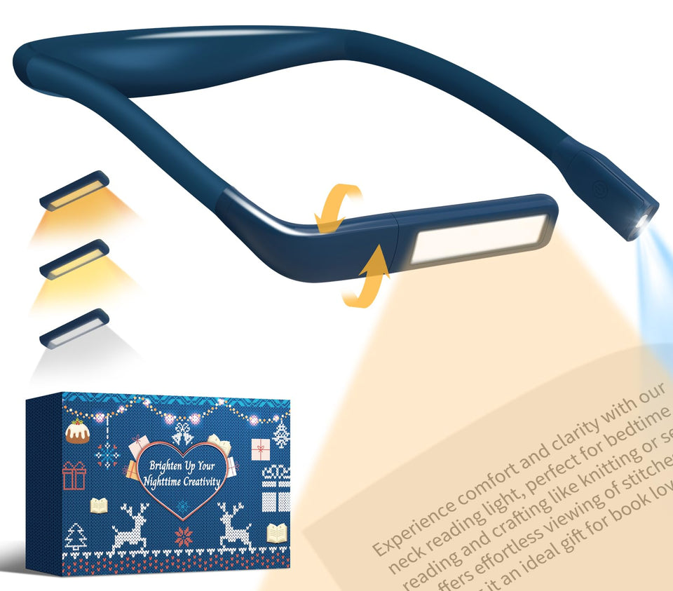 EastPin neck light with rectangular floodlight for even reading illumination.