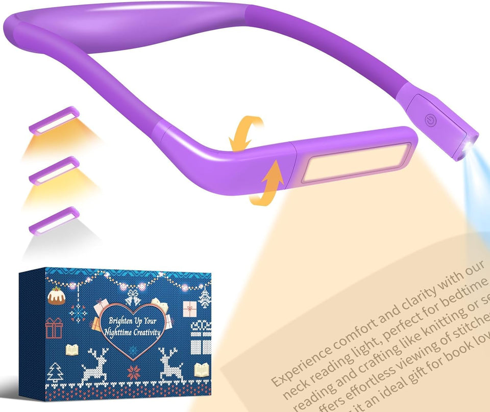 EastPin neck reading lamp purple for hands-free nighttime reading