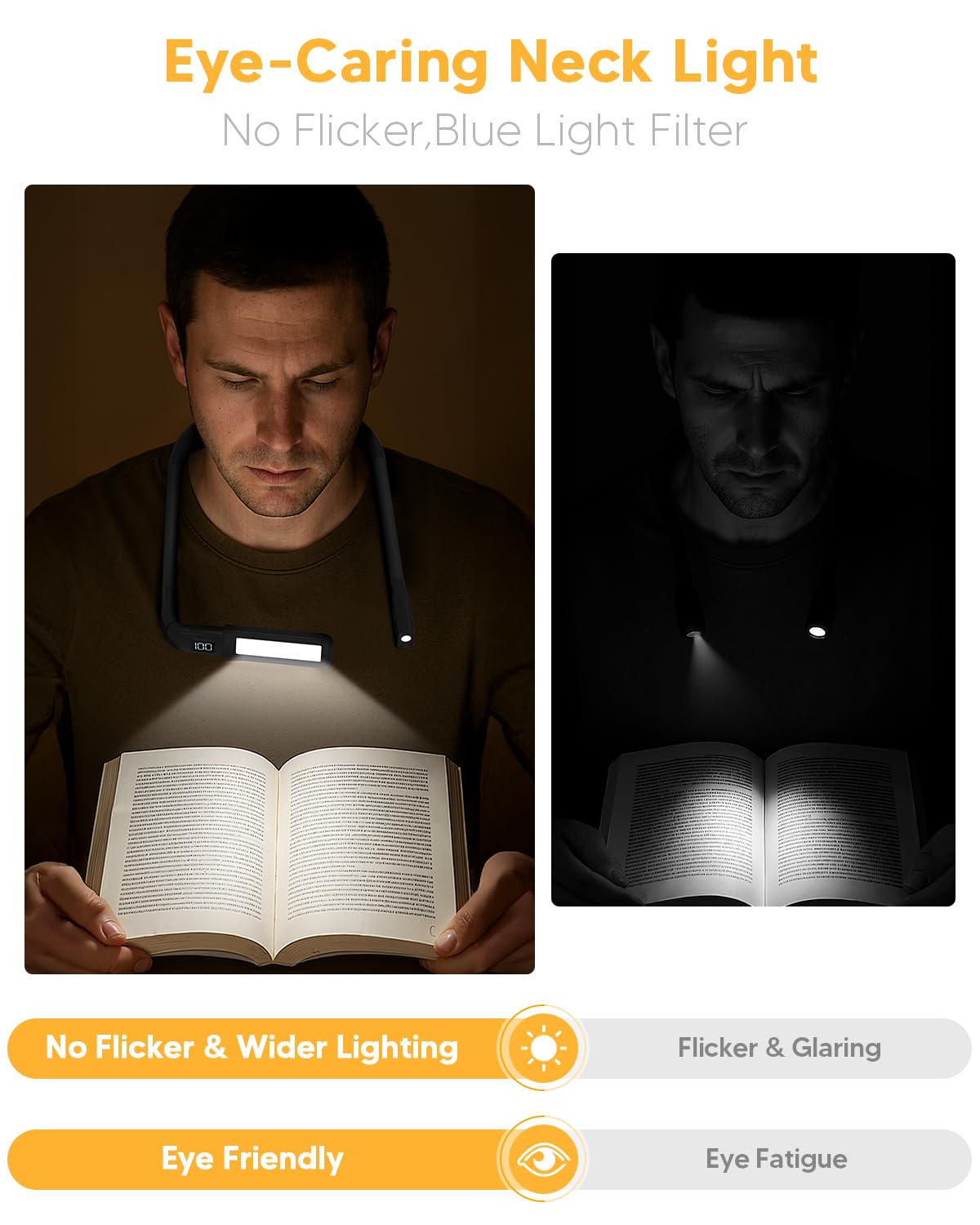 EastPin reading light delivers up to 80 hours on low for long reads