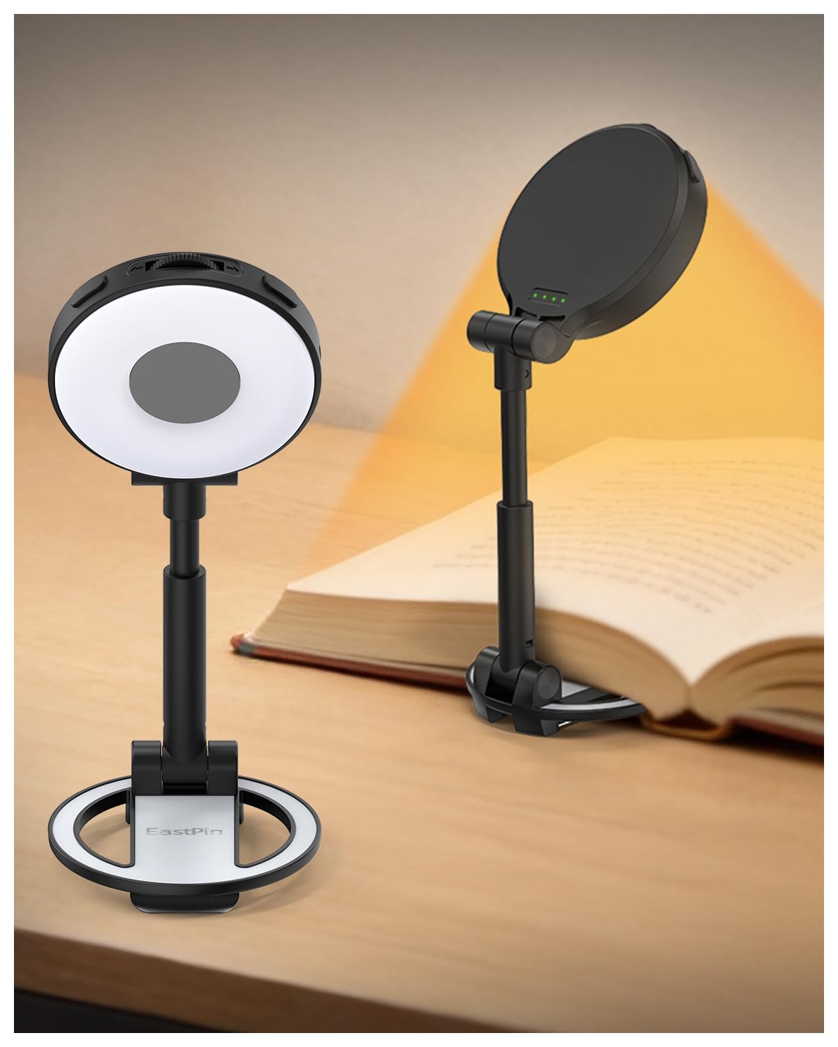 EastPin clip-on book light offering bedside illumination for night reading