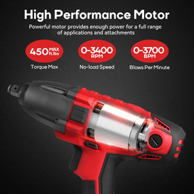 Eastvolt 800W impact wrench with hog ring anvil for secure sockets