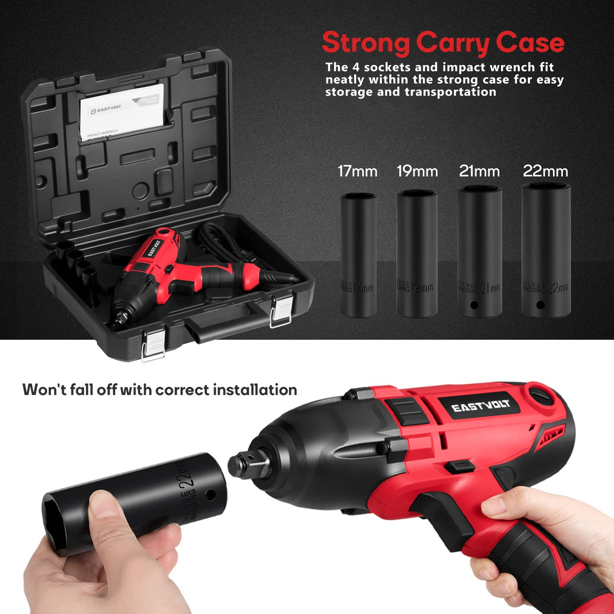 Eastvolt 800W impact wrench loosening lug nuts on a vehicle