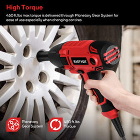 Eastvolt 800W impact wrench rocker switch in action for quick operation