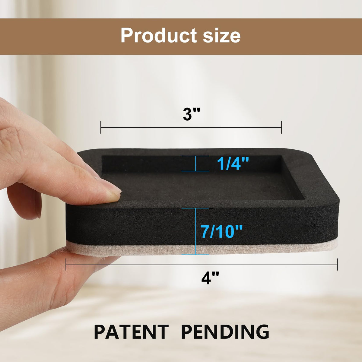 EASTWONDER slider allows placing furniture feet in groove center for smooth, controlled shifting.