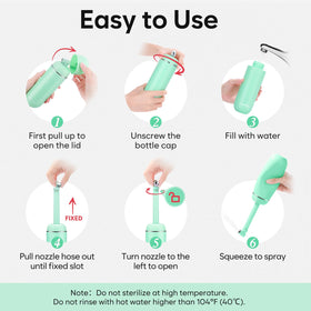 Easy@Home EPB-01 green bottle angled nozzle for targeted cleansing.