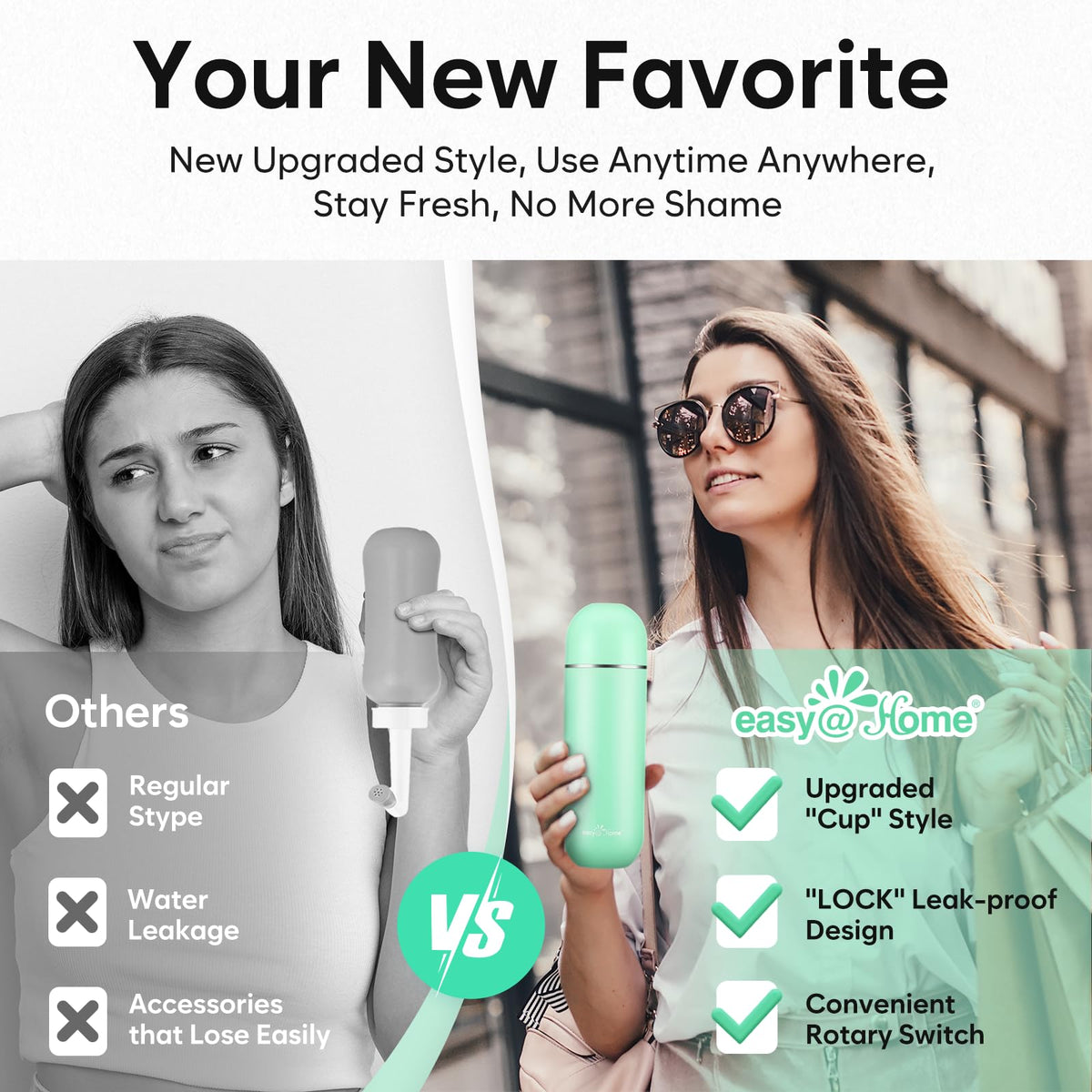 Easy@Home EPB-01 bottle in use during personal hygiene on the go.