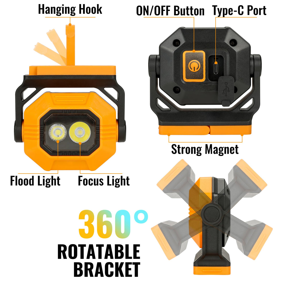 Easymaxx 2-pack with magnetic base enables hands-free mounting on metal surfaces.