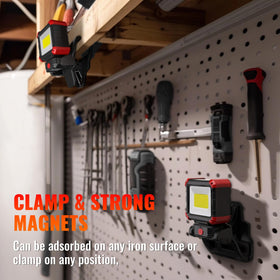 Easymaxx work light with clip and handle enables hands-free lighting