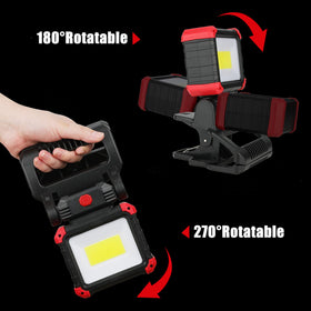 Easymaxx clip-on work light in use on boat or car projects